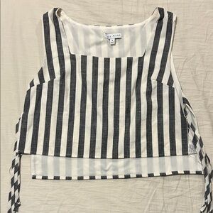 Black and White Striped Women's Top